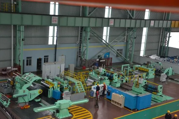 Slitting line seen from above