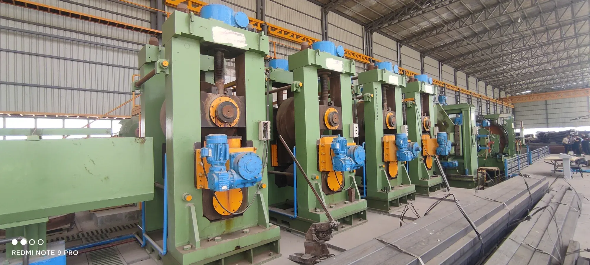 Direct forming square tube mill stands in the workshop