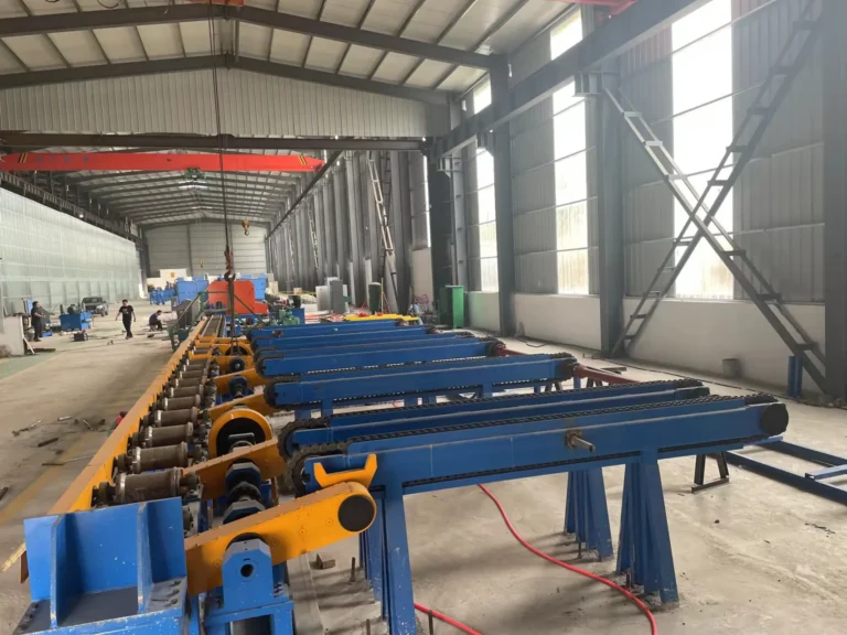 Run-out roller tables of the H-beam production line