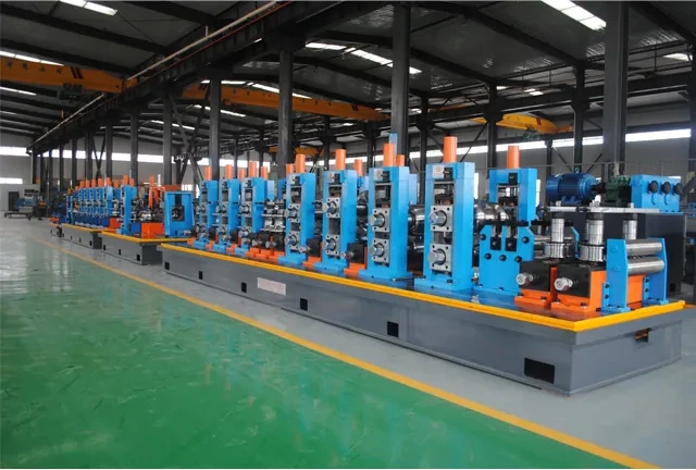 HG114 tube mill line seen along the green shop floor