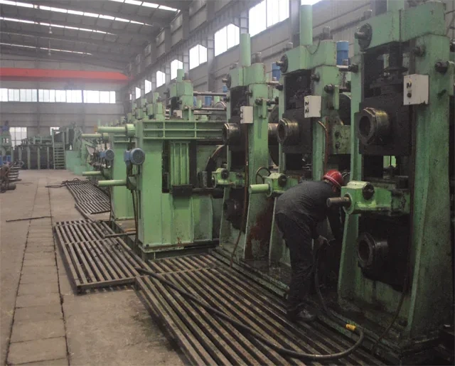 HG508 mill in the workshop with pipe on the runout