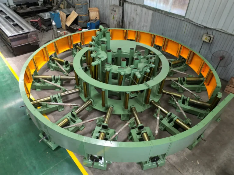 Spiral accumulator of a large tube mill on the workshop floor