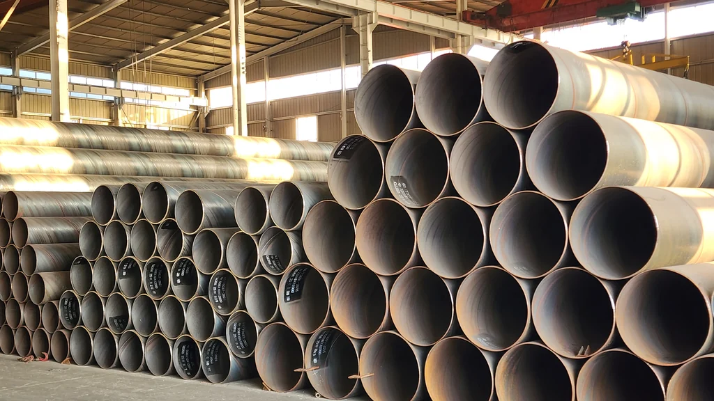 Stacked large-diameter spiral welded pipe
