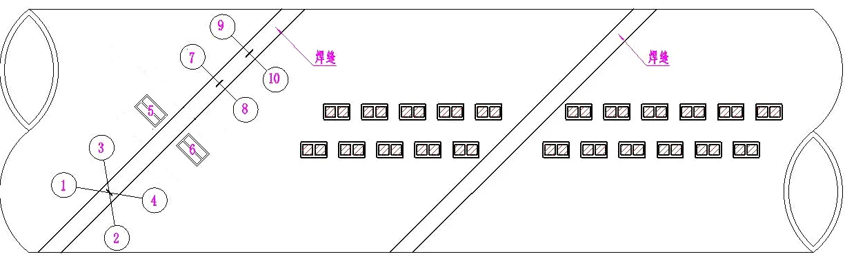 Probe frame layout for weld and body ultrasonic inspection (drawing)
