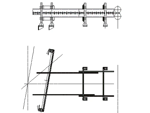 Guide plates with pre-bending rolls ahead of the forming machine (drawing)
