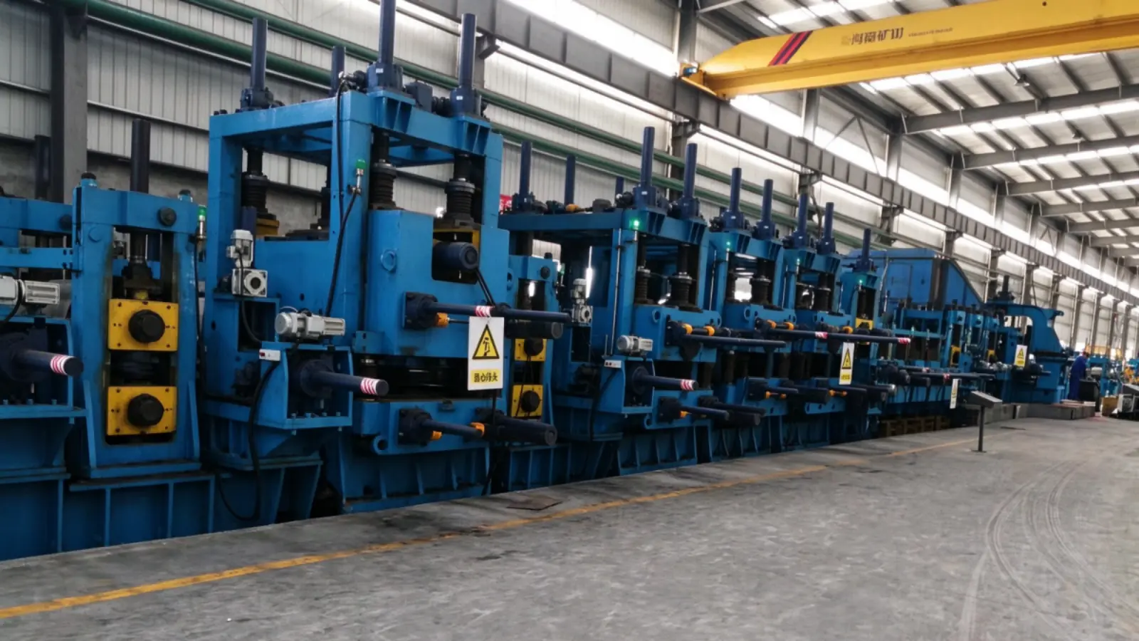 API line pipe mill stands in the workshop