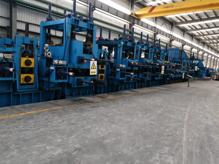 Line pipe mill on the workshop floor