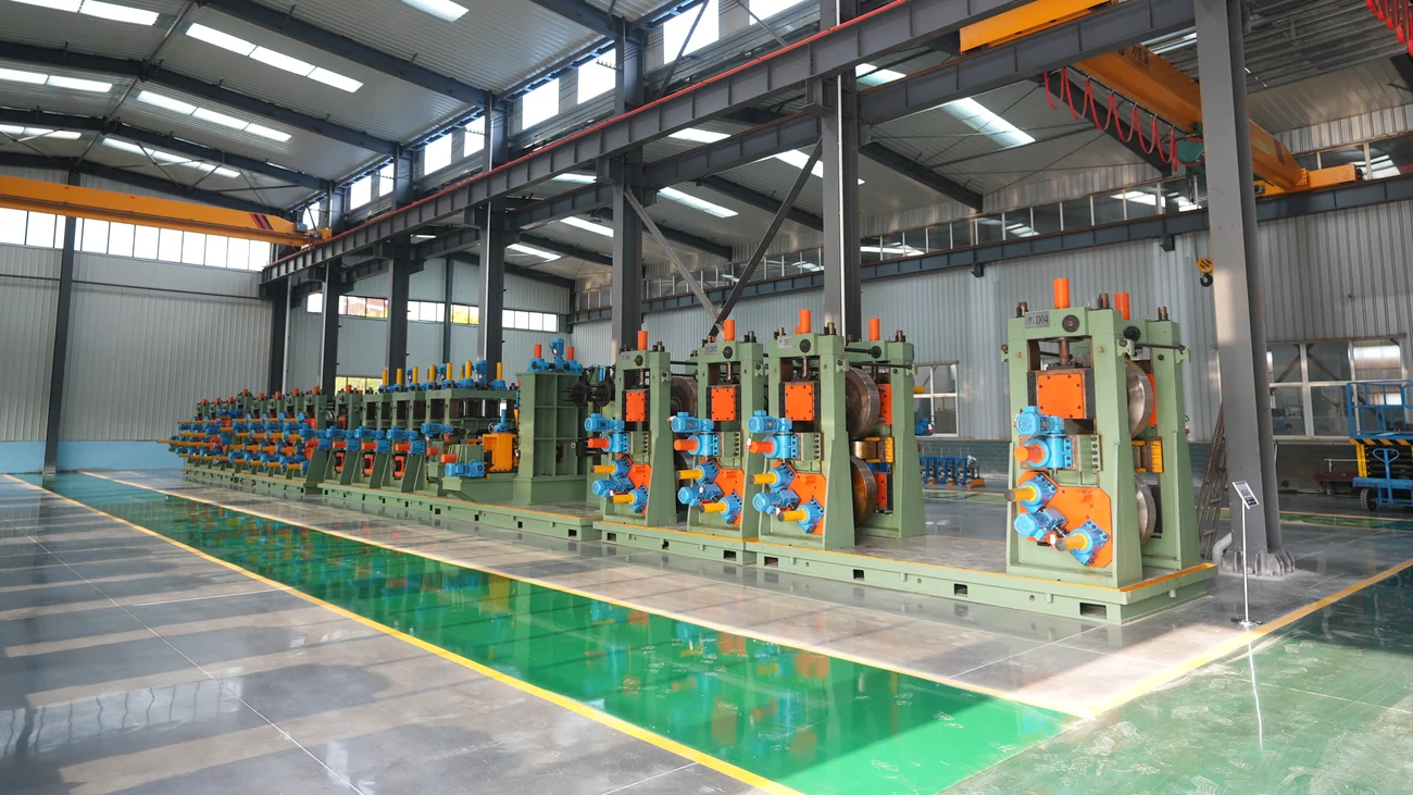 Direct forming square tube mill on the workshop floor