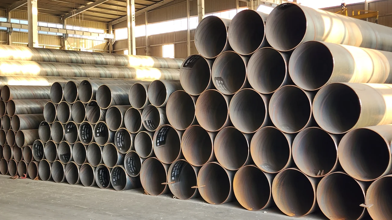 Stacked spiral welded steel pipe