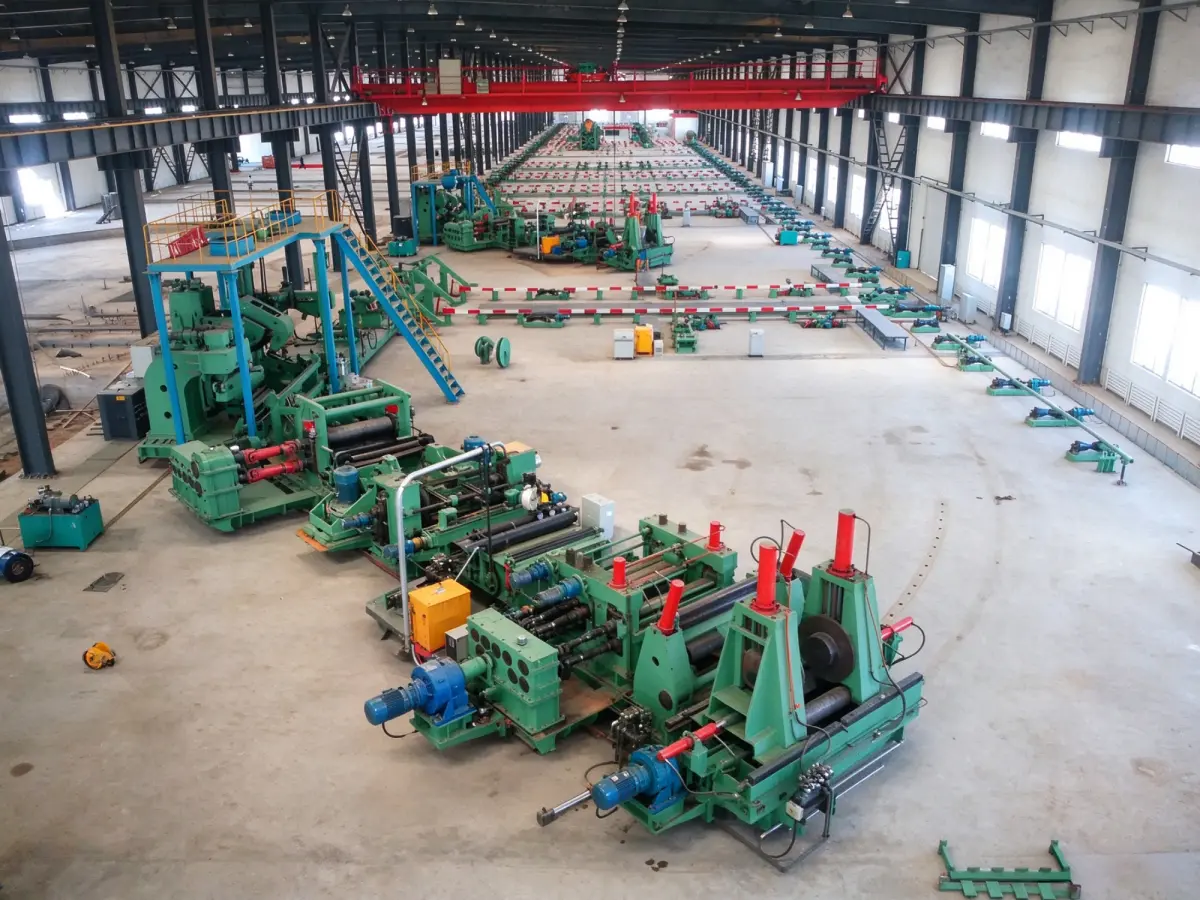 Spiral welded pipe mills in the Tengtian workshop