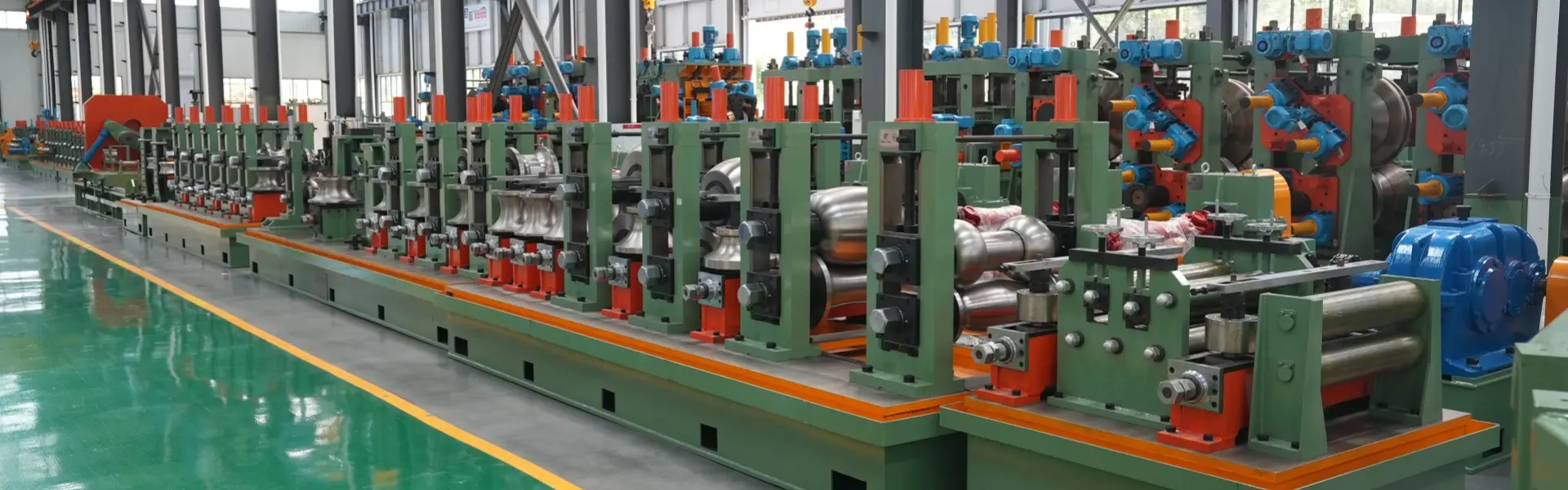 HG219 welded tube mill line on the workshop floor
