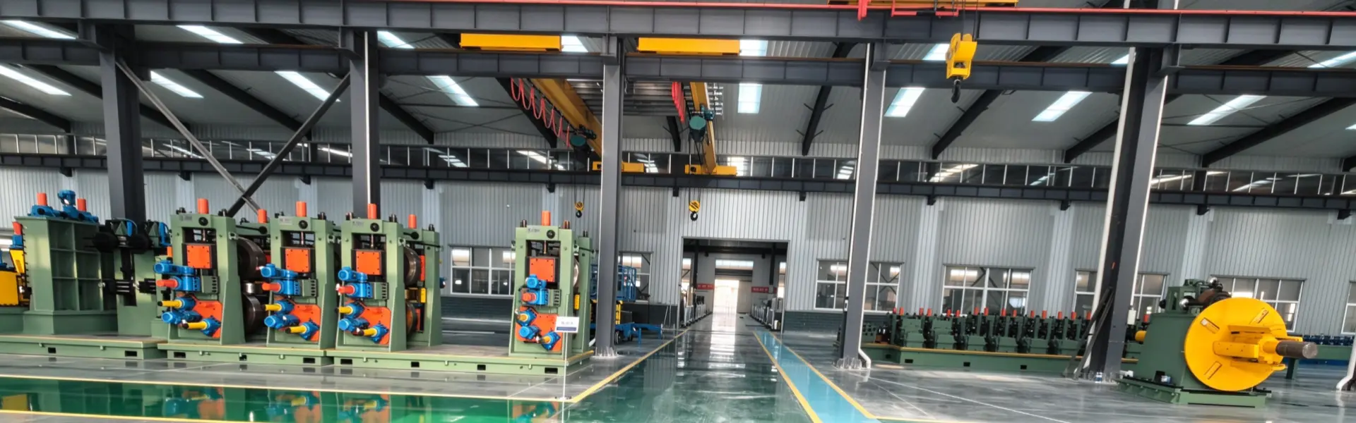 Tengtian tube mill workshop with production lines on both sides